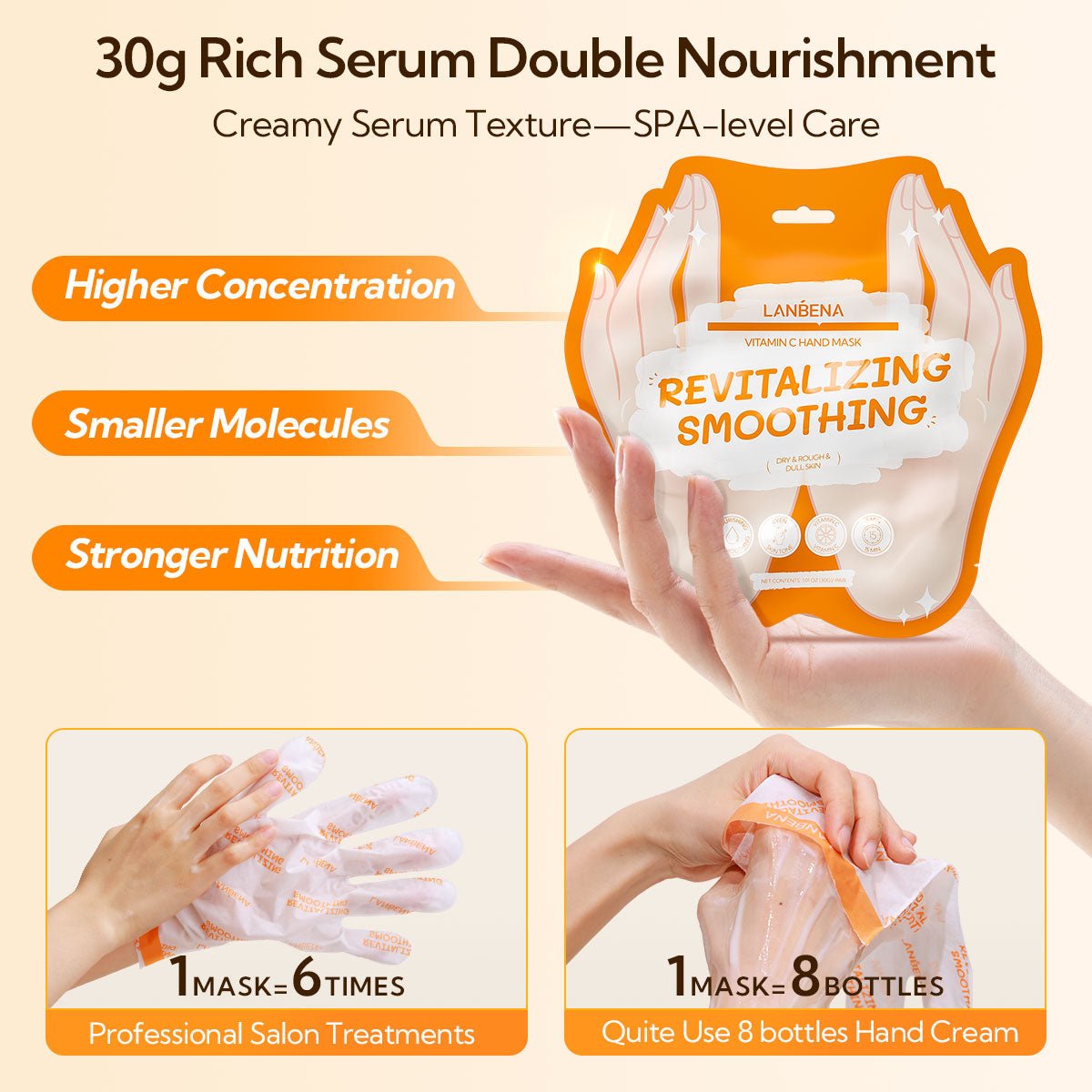 LANBENA Vitamin C Hand Mask – Intensive Care for Dry & Rough Hands - Maskory