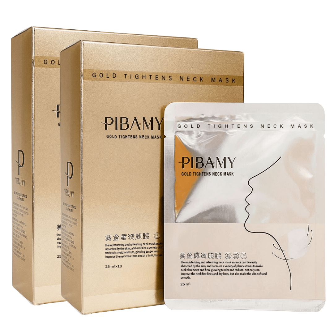PIBAMY Gold Tightens Neck Mask – Anti-Aging Neck Mask for Firming, Tightening & Wrinkle Care - Maskory