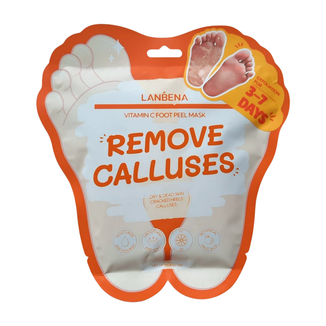 LANBENA Vitamin C Foot Peel Mask – Gentle Exfoliation & Brightening for Smooth, Soft Feet