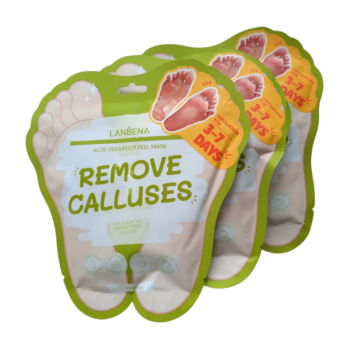 LANBENA Aloe Vera Foot Peel Mask – Gentle Exfoliation & Hydration for Baby-Soft Feet