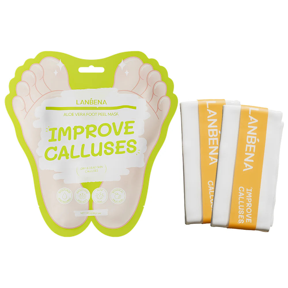 LANBENA Aloe Vera Foot Peel Mask – Gentle Exfoliation & Hydration for Baby-Soft Feet