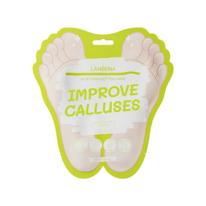 LANBENA Aloe Vera Foot Peel Mask – Gentle Exfoliation & Hydration for Baby-Soft Feet