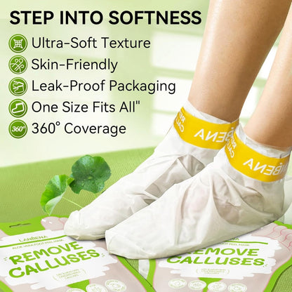 LANBENA Aloe Vera Foot Peel Mask – Gentle Exfoliation & Hydration for Baby-Soft Feet