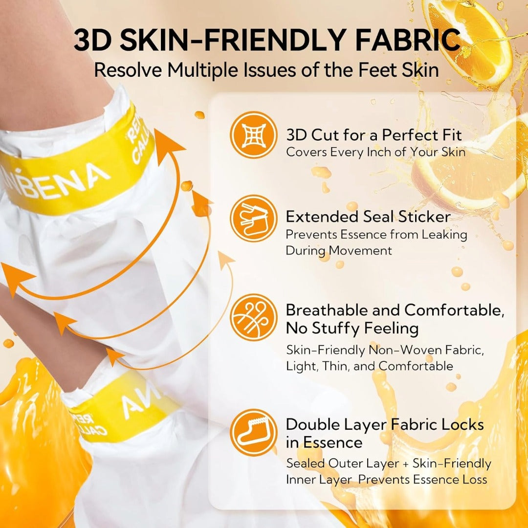 LANBENA Vitamin C Foot Peel Mask – Gentle Exfoliation & Brightening for Smooth, Soft Feet