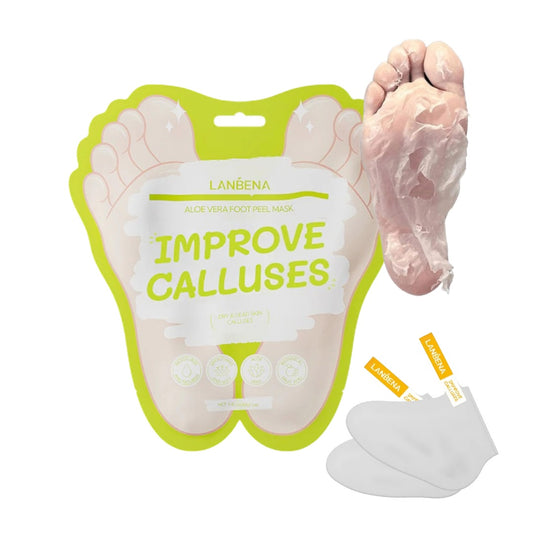 LANBENA Aloe Vera Foot Peel Mask – Gentle Exfoliation & Hydration for Baby-Soft Feet