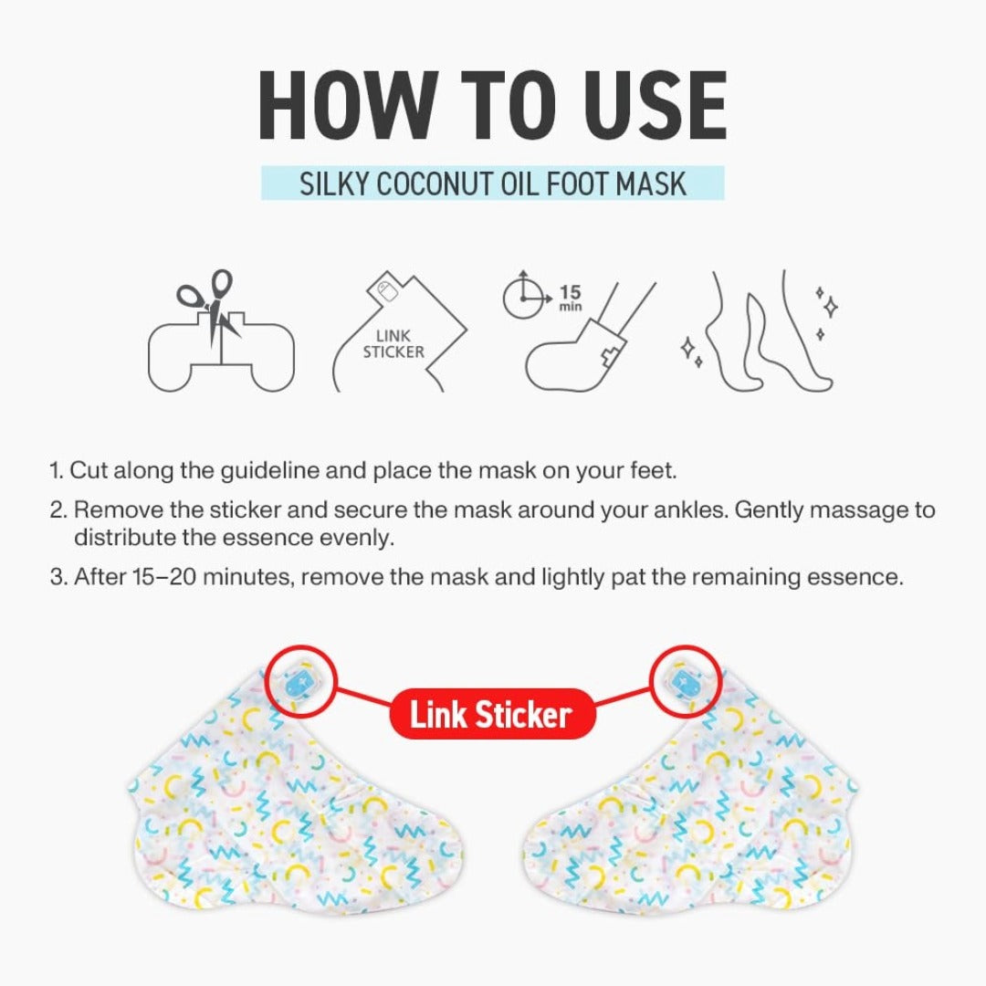 MADFORCOS Silky Coconut Oil Foot Mask – Ultra-Nourishing Moisture Therapy for Dry Feet