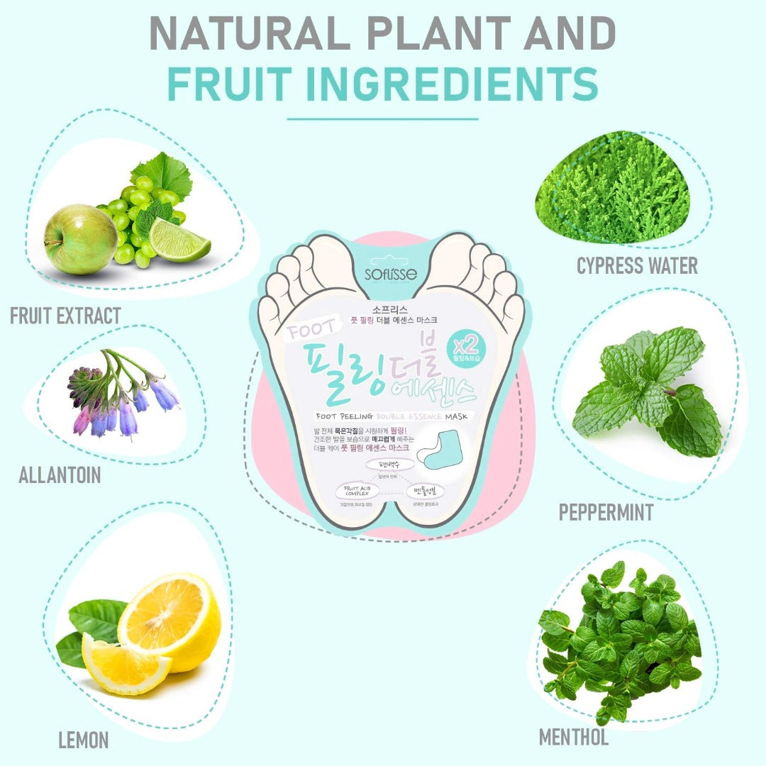 Soflisse Foot Peeling Double Essence Mask – Intensive Hydration & Elasticity Boost for Dry Feet