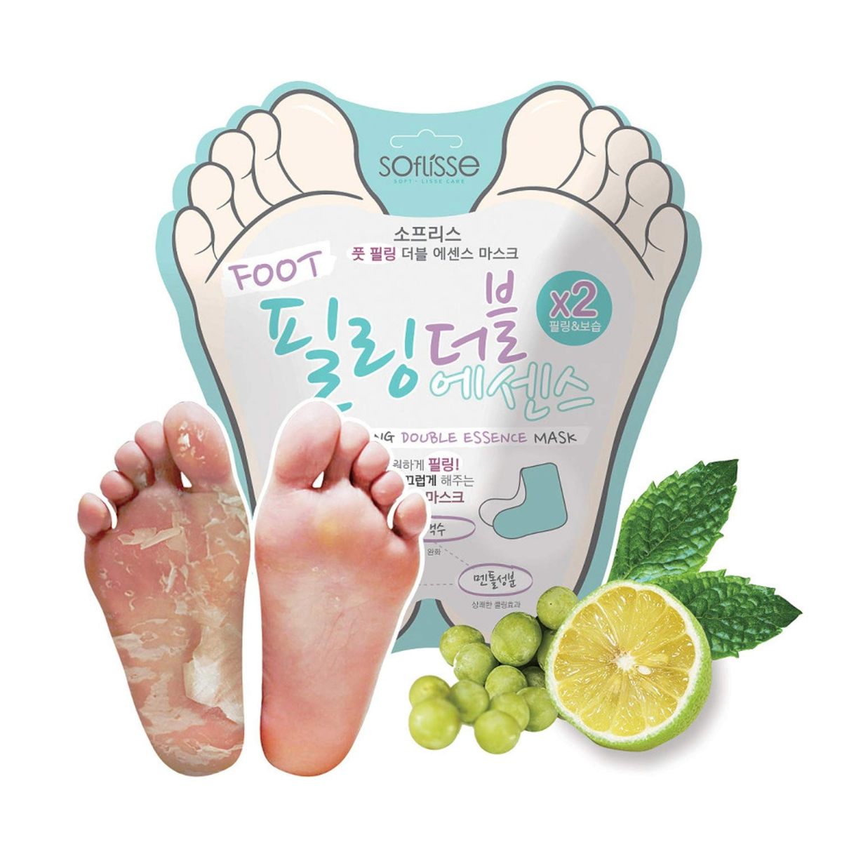 Soflisse Foot Peeling Double Essence Mask – Intensive Hydration & Elasticity Boost for Dry Feet