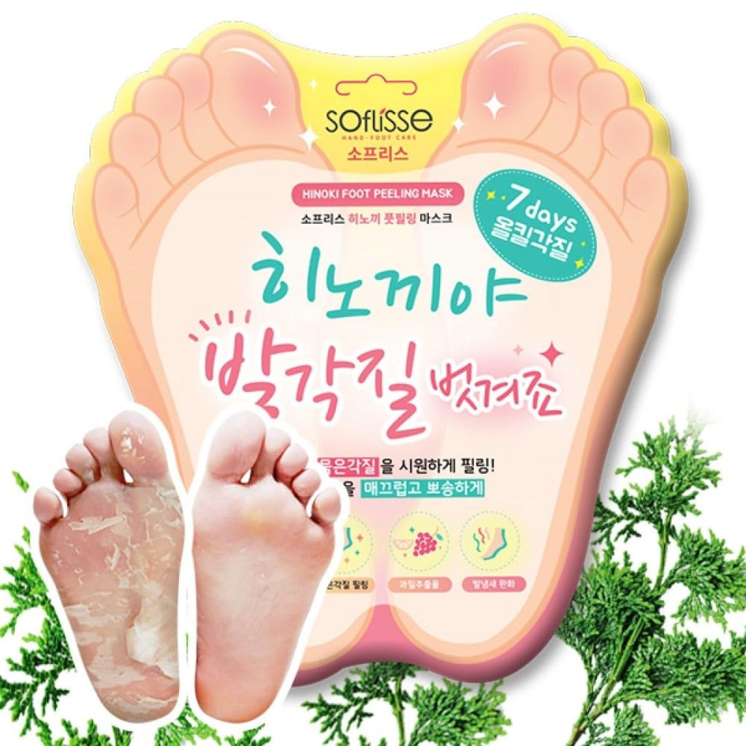 Soflisse Hinoki Foot Peeling Mask – Exfoliating Foot Peel with Forest Therapy
