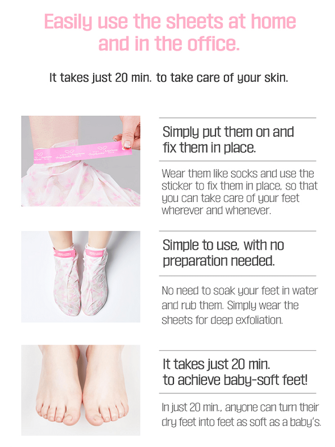 Angellooka Heating Foot Pack – Self - Warming Moisturizing Foot Mask - Maskory