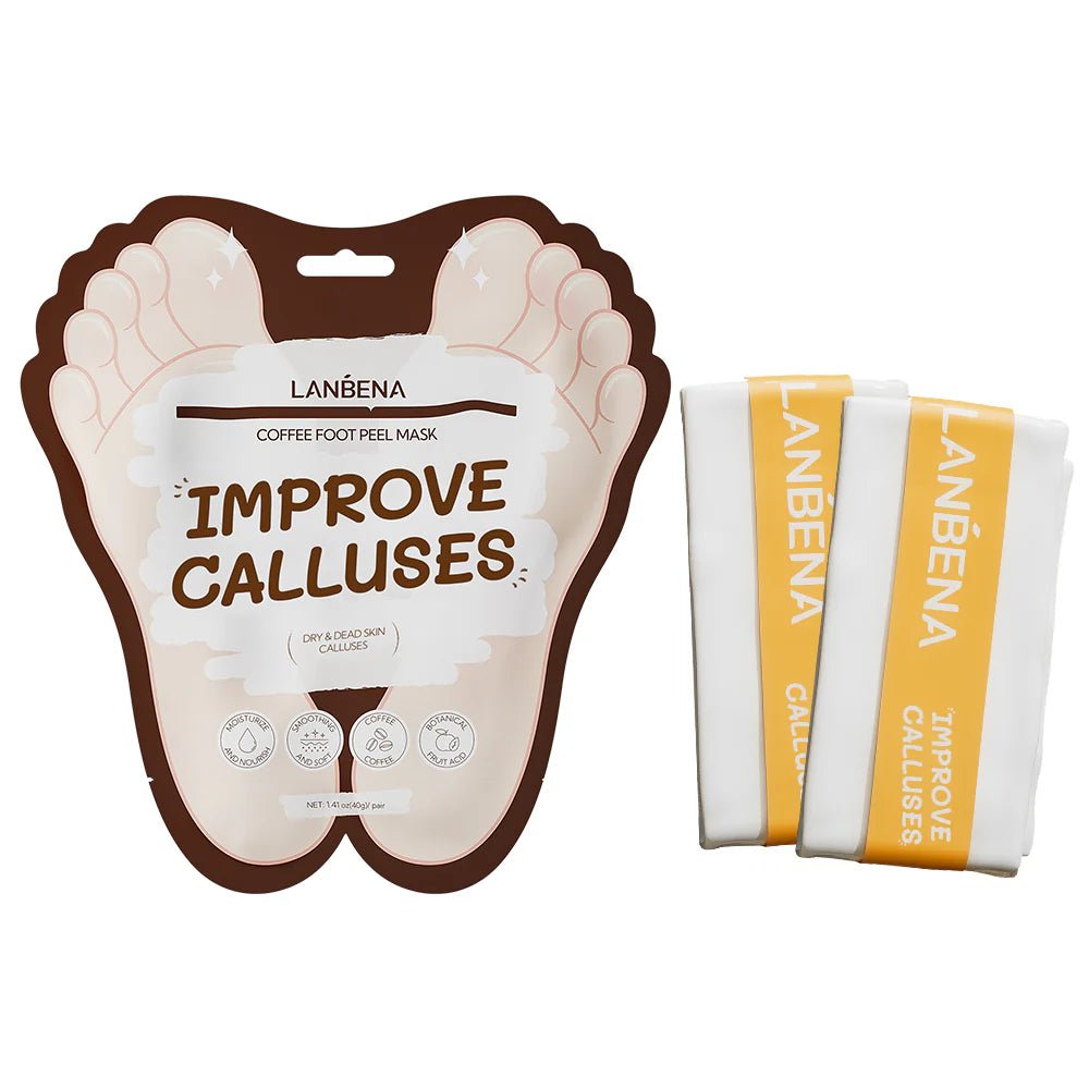 LANBENA Coffee Foot Peel Mask – Exfoliating Sock Mask for Dry, Callused Feet, Softening & Hydrating - Maskory