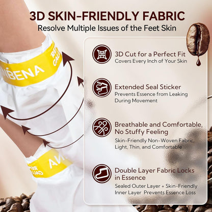 LANBENA Coffee Foot Peel Mask – Exfoliating Sock Mask for Dry, Callused Feet, Softening & Hydrating - Maskory