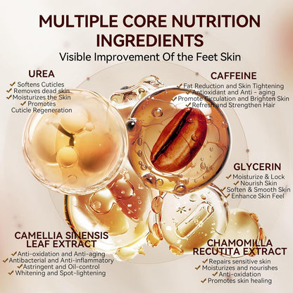 LANBENA Coffee Foot Peel Mask – Exfoliating Sock Mask for Dry, Callused Feet, Softening & Hydrating - Maskory