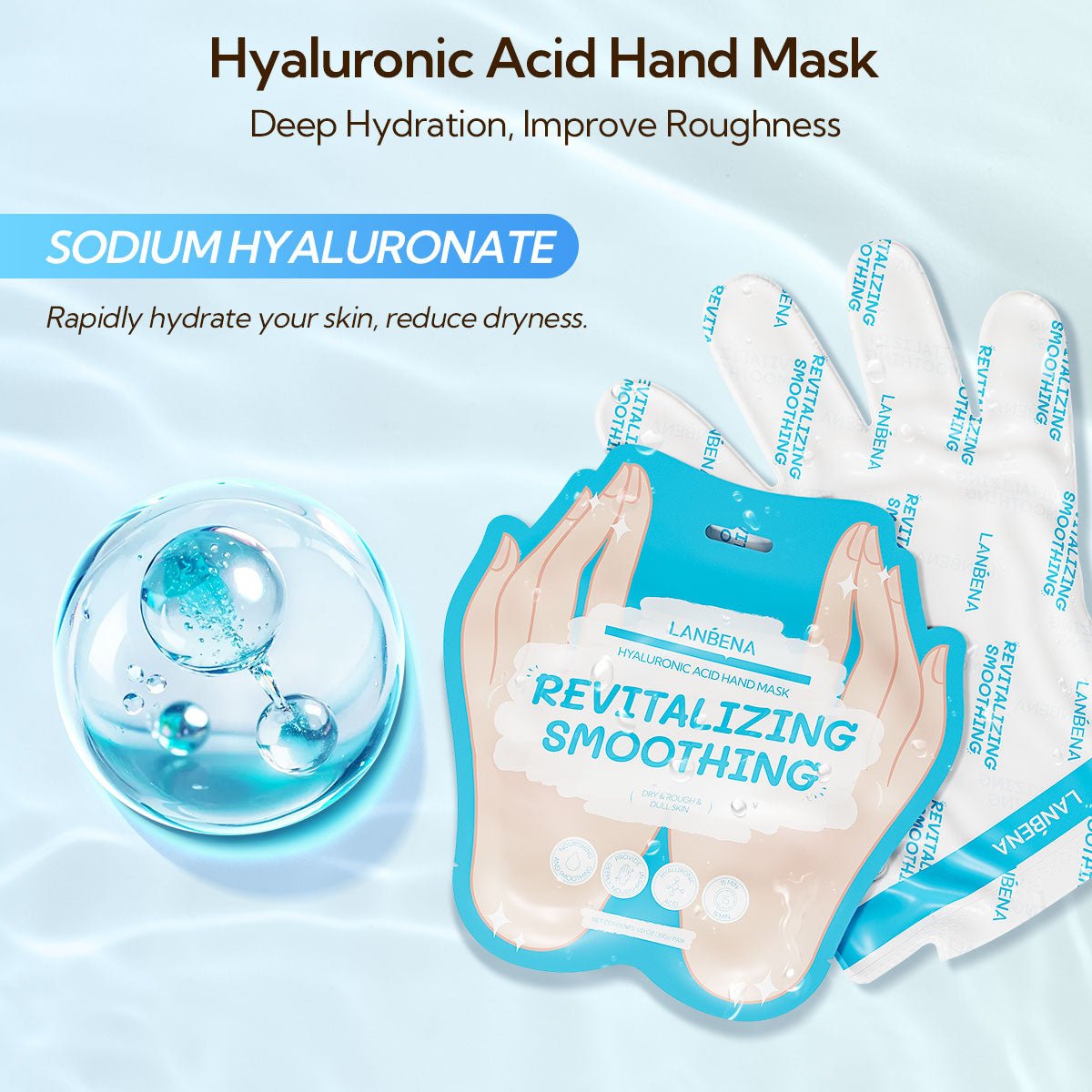 LANBENA Hyaluronic Acid Hand Mask – Deep Hydration & Soothing Care for Soft, Plumped Hands - Maskory