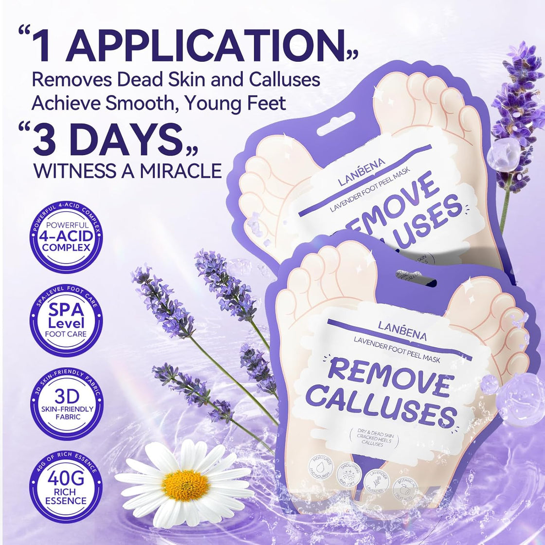 LANBENA Lavender Foot Peel Mask – Exfoliation & Calming Care for Smooth, Refreshed Feet - Maskory