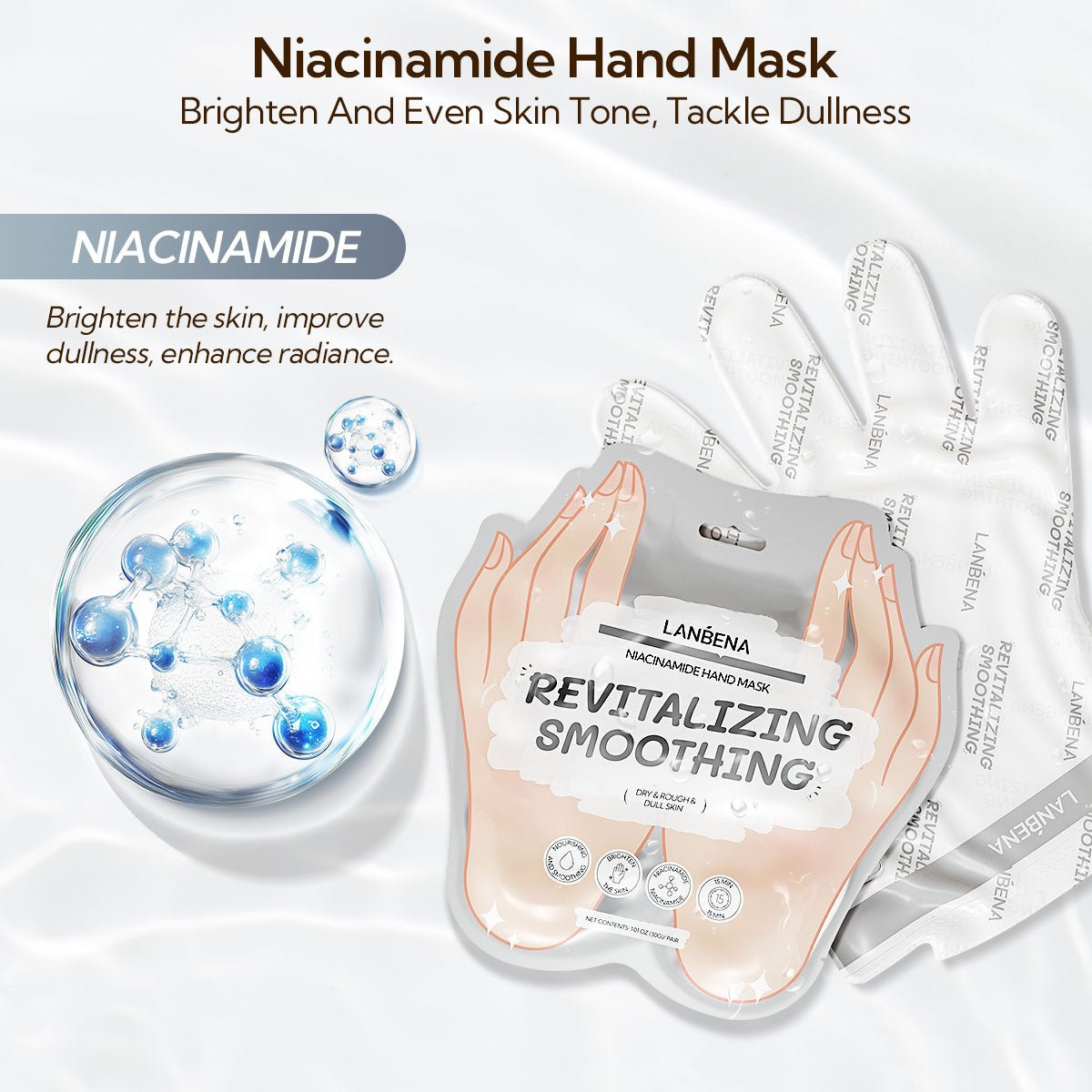 LANBENA Niacinamide Hand Mask – Deep Hydration & Brightening for Smooth, Radiant Hands - Maskory