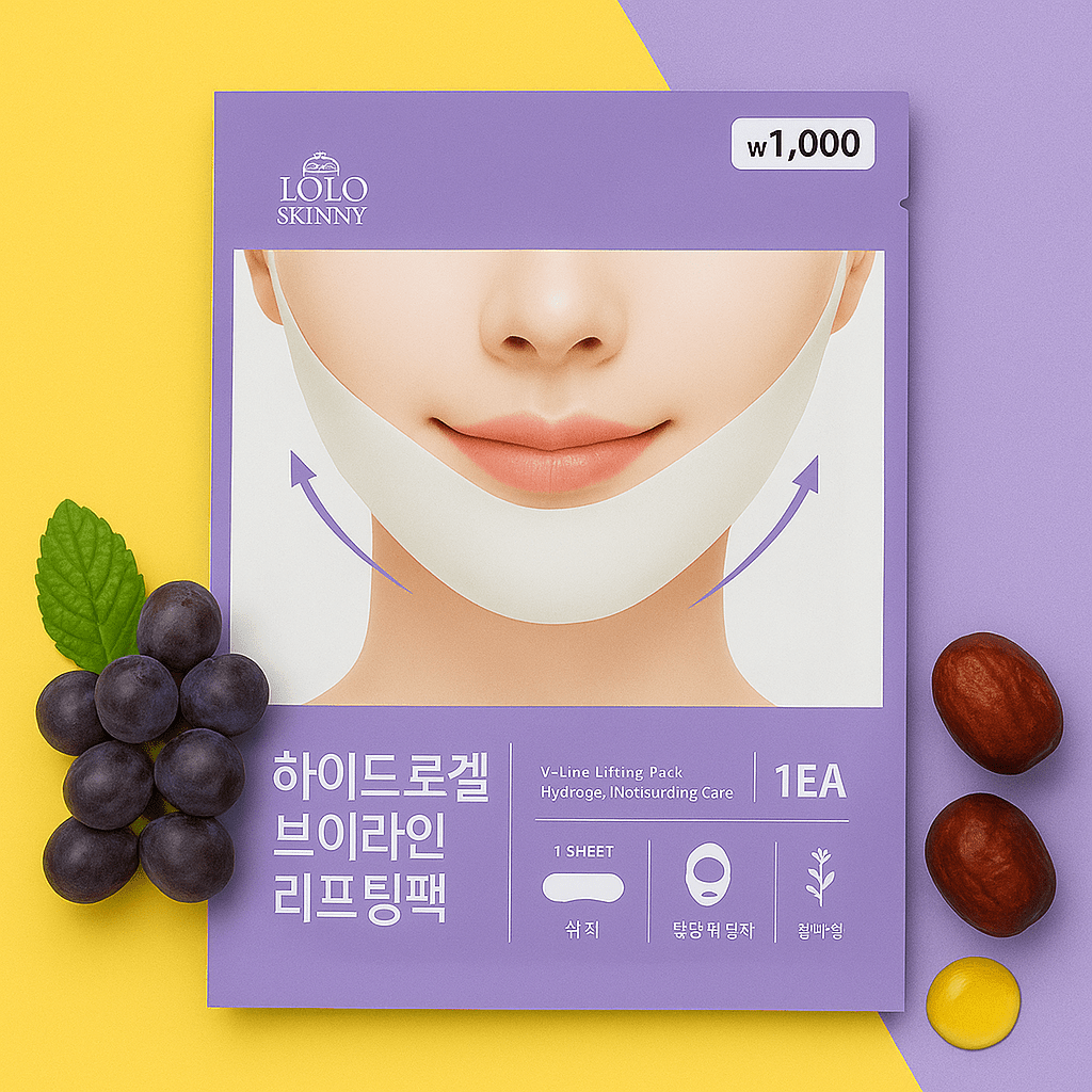 Loloskinny Hydrogel Chin V - Line Lifting Mask – Korean Anti - Aging Jawline Sculpting Treatment - Maskory