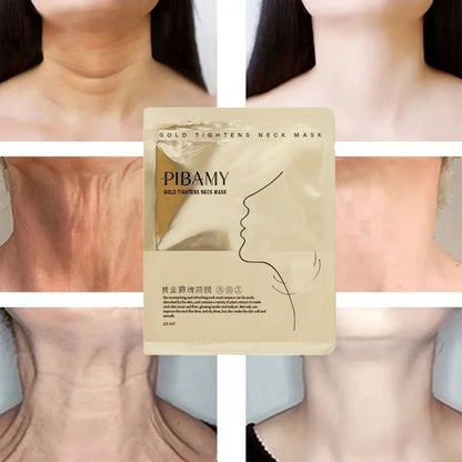 PIBAMY Gold Tightens Neck Mask – Anti - Aging Neck Mask for Firming, Tightening & Wrinkle Care - Maskory