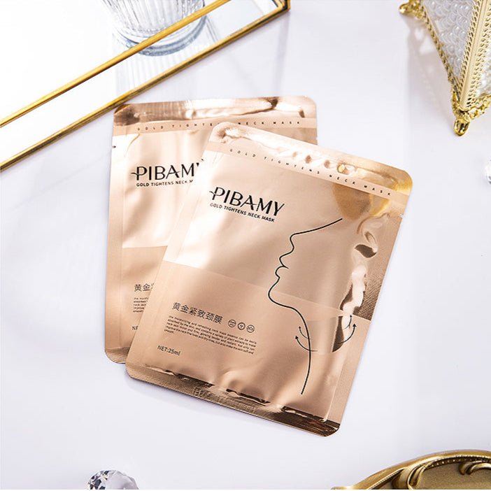 PIBAMY Gold Tightens Neck Mask – Anti - Aging Neck Mask for Firming, Tightening & Wrinkle Care - Maskory