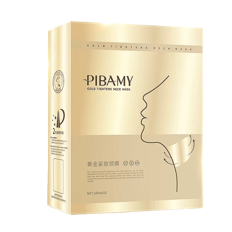 PIBAMY Gold Tightens Neck Mask – Anti - Aging Neck Mask for Firming, Tightening & Wrinkle Care - Maskory