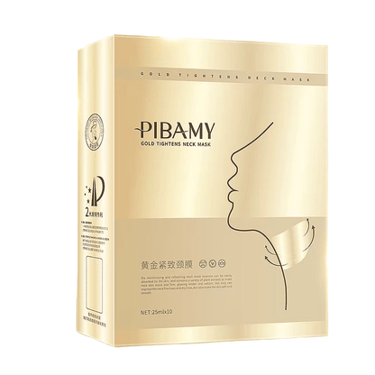 PIBAMY Gold Tightens Neck Mask – Anti - Aging Neck Mask for Firming, Tightening & Wrinkle Care - Maskory