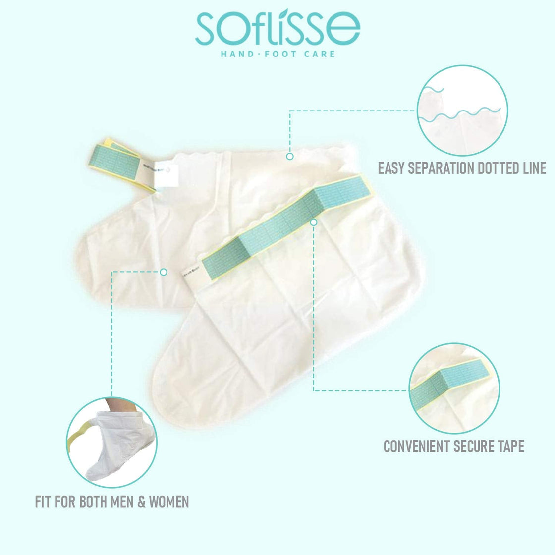 Soflisse Foot Peeling Double Essence Mask – Intensive Hydration & Elasticity Boost for Dry Feet - Maskory